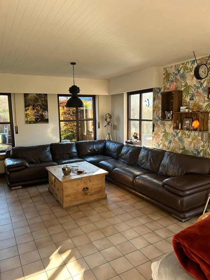 Leder Hoeksalon Chateau d’Ax, Huis en Inrichting, Zetels | Complete zithoeken, Gebruikt, Leer, Ophalen