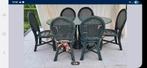 rotan tafel met 6 stoelen, Tuin en Terras, Tuinsets en Loungesets, Ophalen, Gebruikt, Rotan