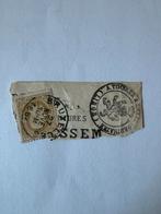 Belgische postzegel 10c 1878 Léopold II op zeldzaam fragment, Postzegels en Munten, Postzegels | Europa | België, Ophalen of Verzenden