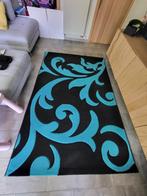 Tapijt (blauw/turquoise en zwart ) - 1,6 x 2,3, 150 tot 200 cm, 200 cm of meer, Ophalen of Verzenden, Zo goed als nieuw