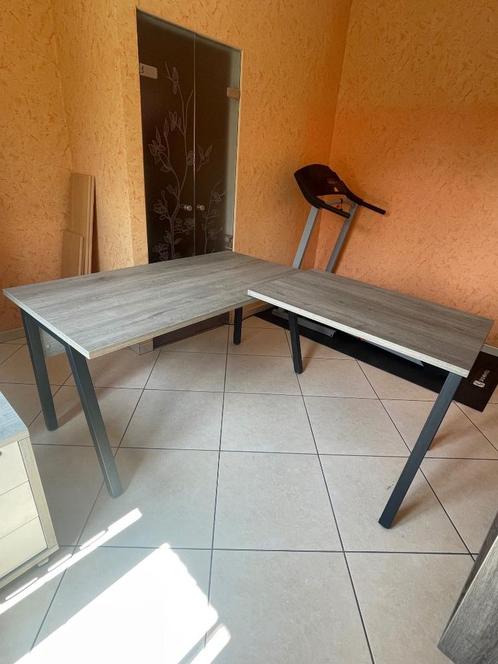 Bureau mélaminé gris, Huis en Inrichting, Bureaus, Gebruikt, Bureau, Ophalen