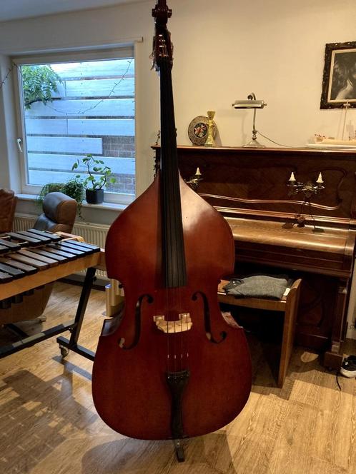 3/4 studie contrabas, Muziek en Instrumenten, Strijkinstrumenten | Contrabassen, Gebruikt, 3/4-contrabas, Met koffer, Ophalen