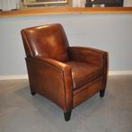 Vintage schapenlederen strakke fauteuil, Ophalen of Verzenden