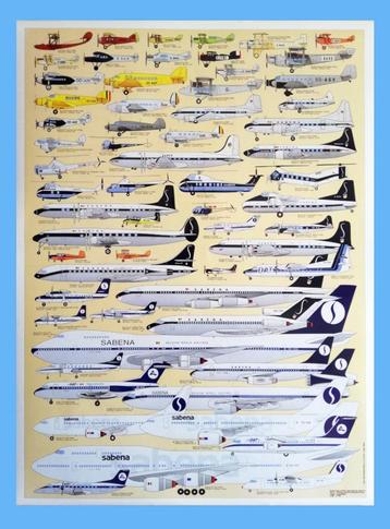 Affiche Sabena Les plus grands avions de Belgique, histoire 