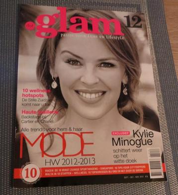 Magazine : GLAM - Kylie Minogue Cover - sept - nov 2012, Ophalen of Verzenden, Gelezen, Damesbladen