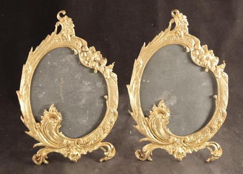 Paar antieke bronzen fotolijsten, Antiek en Kunst, Antiek | Woonaccessoires, Ophalen of Verzenden