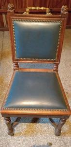 Huit chaises anciennes à rénover, Maison & Meubles, Bleu, Utilisé, Enlèvement ou Envoi, Cuir