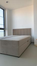 Suede taupe boxspring 140x200cm, Beige, 140 cm, Enlèvement, 200 cm