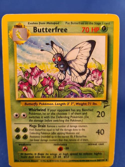 Butterfree 34/130 - Base Set 2, Hobby en Vrije tijd, Verzamelkaartspellen | Pokémon, Zo goed als nieuw, Verzenden