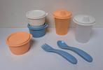 Tupperware™ « Complete babymaaltijdset » blauw wit oranje, Verzenden, Nieuw, Crème, Bus of Trommel
