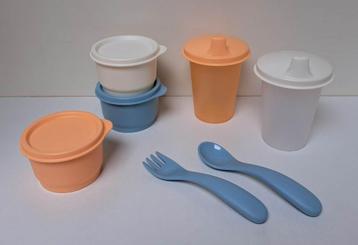 Tupperware™ « Complete babymaaltijdset » blauw wit oranje beschikbaar voor biedingen