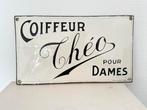 Coiffeur Théo Dames  –Plaque émaillée 1935 - Brawers Bxl, Collections, Marques & Objets publicitaires, Enlèvement ou Envoi, Comme neuf