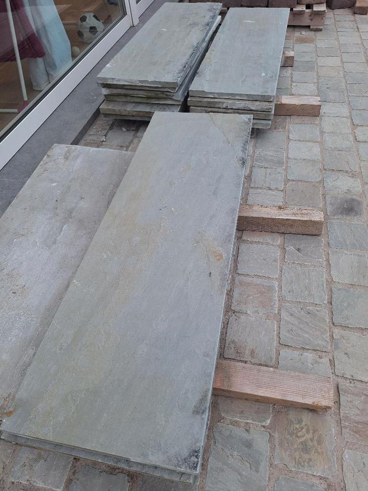 Kandla grey randsteen terras afboording oprit, Jardin & Terrasse, Pavé & Dalles, Utilisé, Tuiles de terrasse, Pierre naturelle