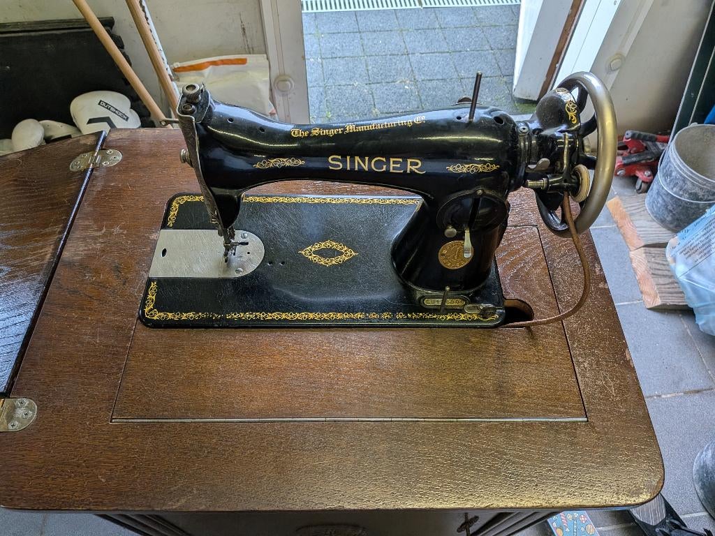 Singer 15K trapnaaimachine 1937, Antiek en Kunst, Antiek | Naaimachines, Ophalen