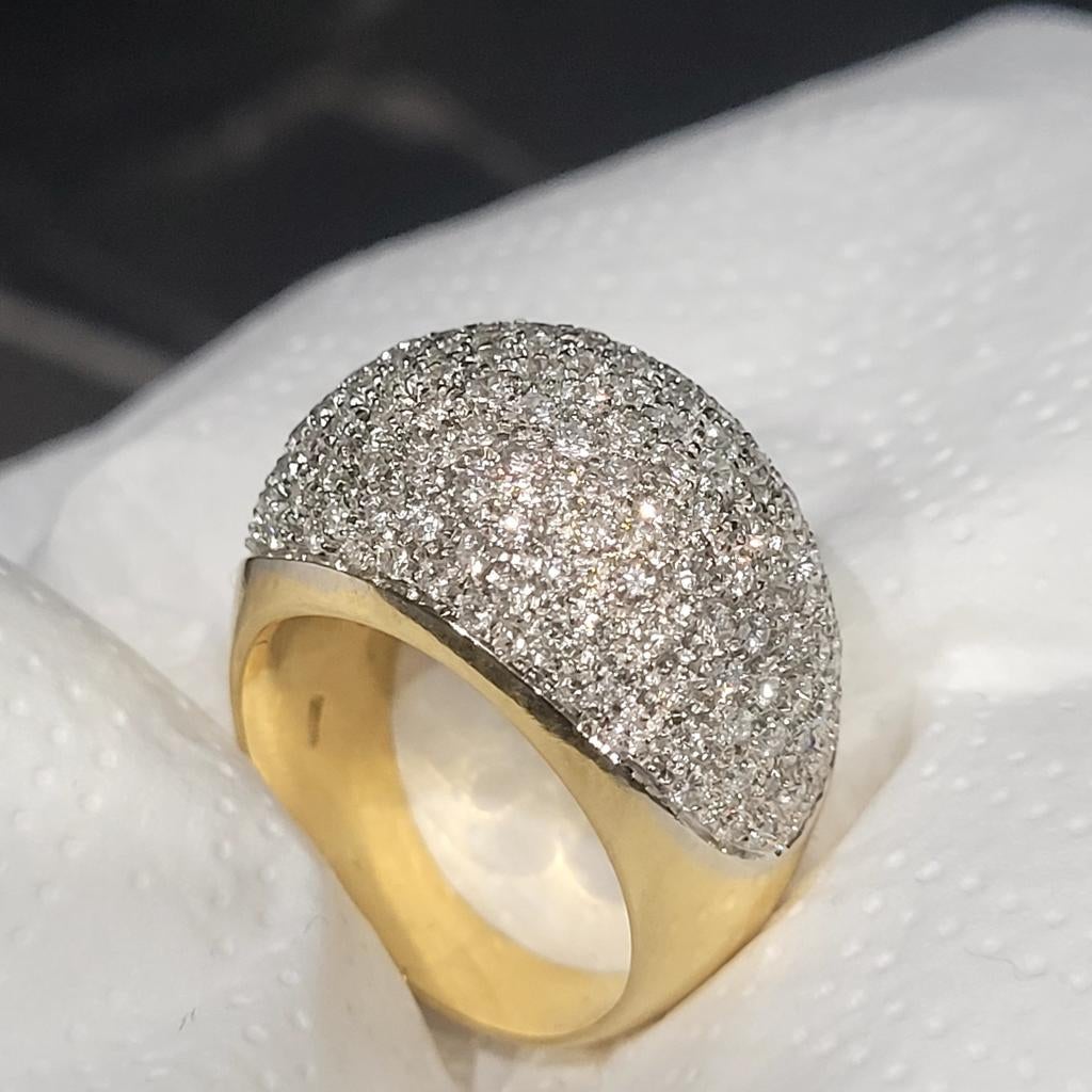 18 karaat massiv goud diamant ring, Ophalen, Zo goed als nieuw, Met edelsteen, Dame