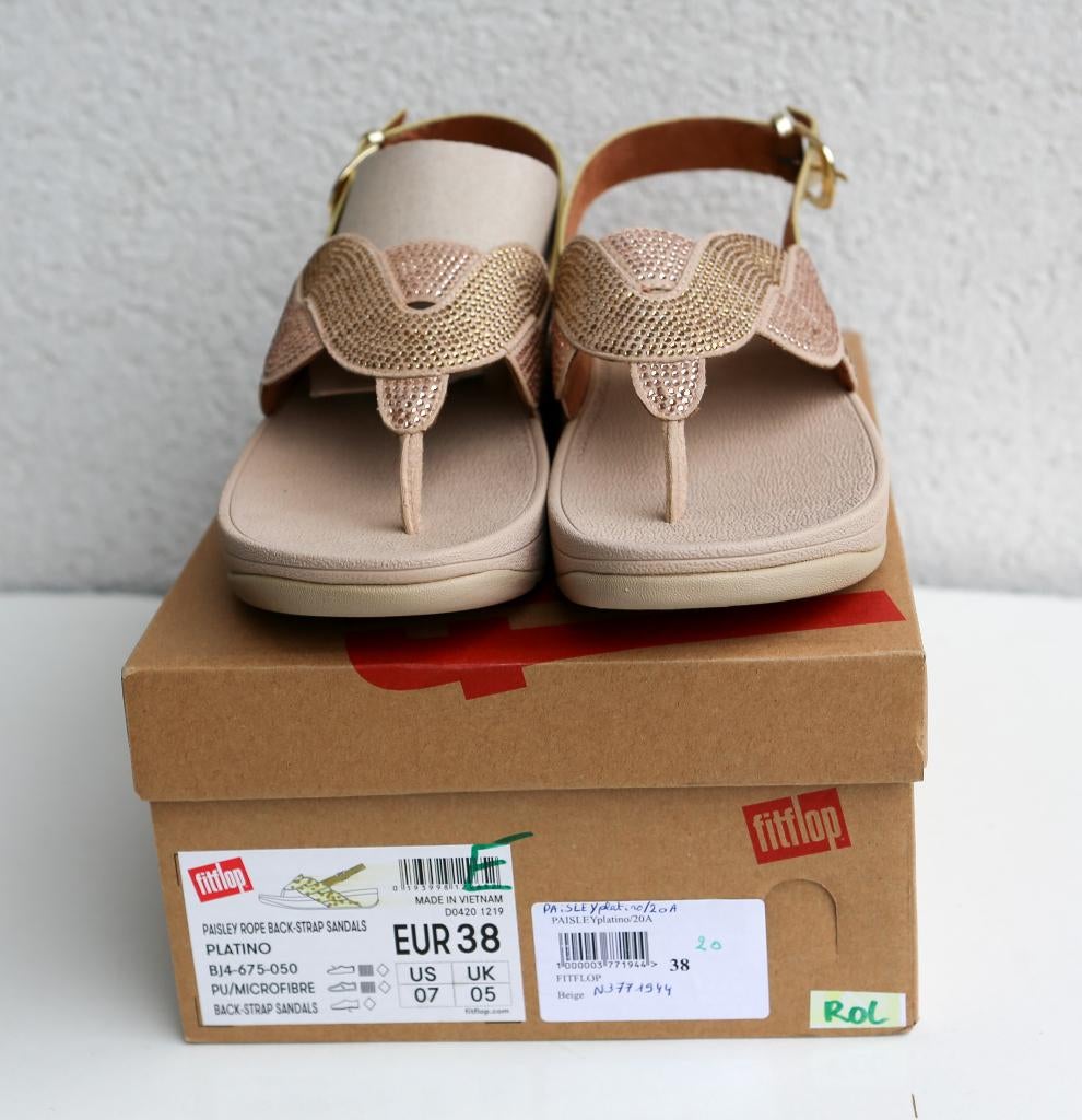 Nieuwe FitFlop sandalen - Platino - 38, Kleding | Dames, Schoenen, Nieuw, Sandalen of Muiltjes, Beige, Ophalen of Verzenden