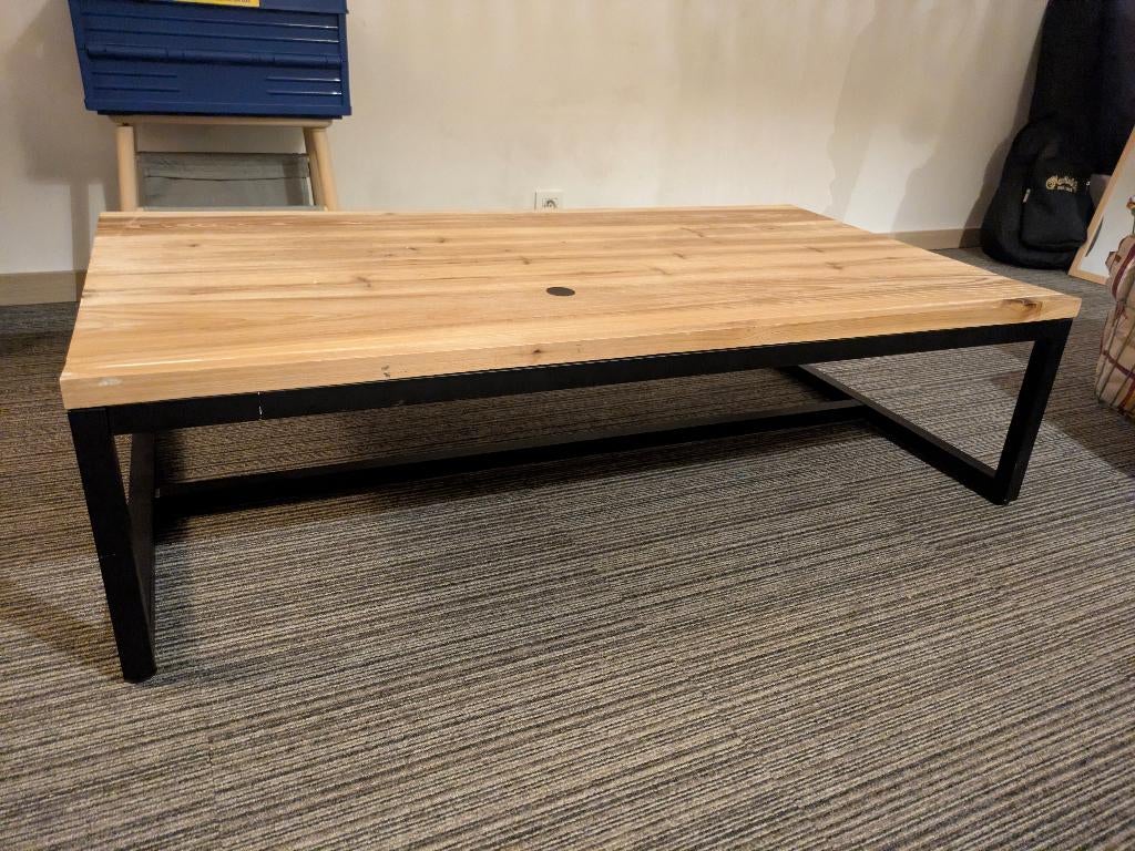 Table basse de salln, Huis en Inrichting, Tafels | Salontafels, Ophalen, Grenenhout, Gebruikt, 100 tot 150 cm