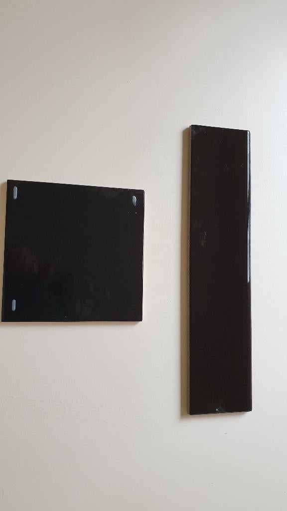 ZWARTE TEGELS 15CM OP 15CM ZWARTE PLINTEN 33CM OP 7.5 CM, Ophalen, Minder dan 20 cm, Wandtegels, Keramiek