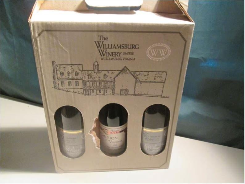 3x The Williamsburg Winery - Virginia - 1995, Verzamelen, Wijnen, Ophalen of Verzenden, Zo goed als nieuw, Noord-Amerika, Vol