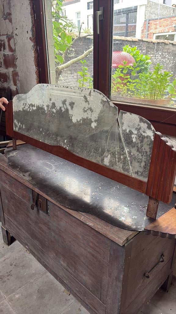 2 spiegels art deco met hout, Enlèvement, Comme neuf