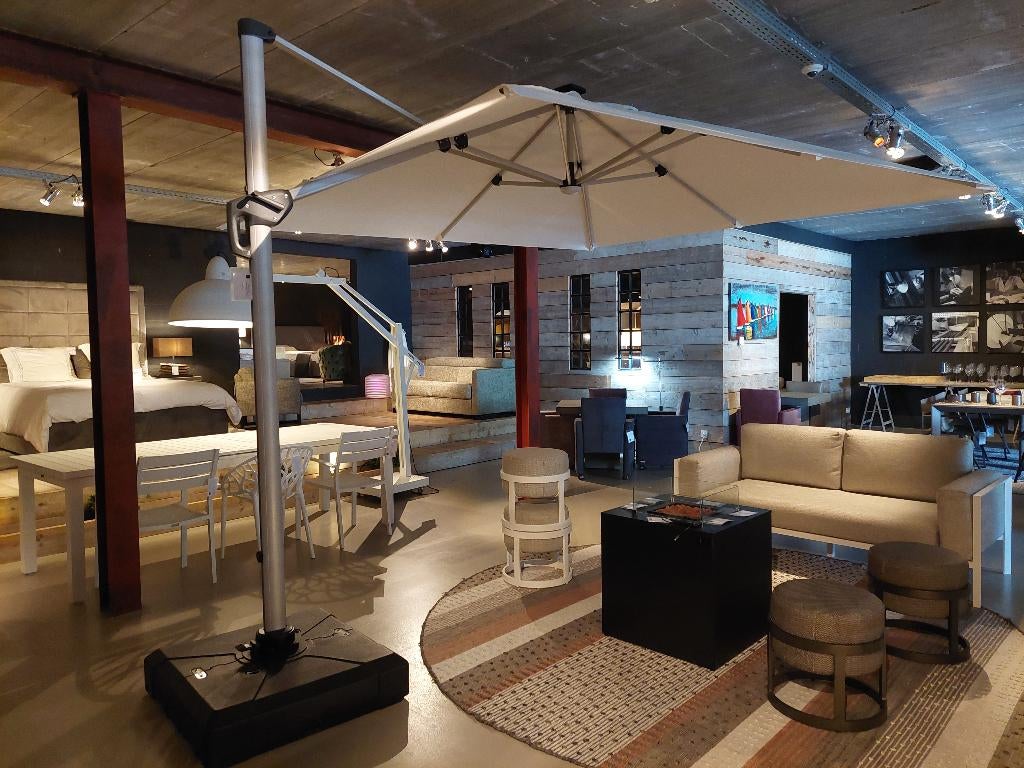 Nieuwe zweefparasol antraciet 3 x 3 meter, Ophalen, Nieuw, Zweefparasol, Verstelbaar