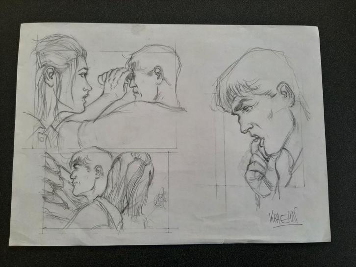 Gil St André: originele schets van Kraehn, Boeken, Stripverhalen, Ophalen of Verzenden