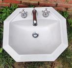 2-delige set wastafel L510xD570xH210 wit keramiek, Doe-het-zelf en Bouw, Sanitair, Ophalen, Zo goed als nieuw, Chroom, Wastafel