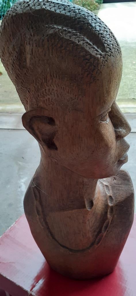 Afrikaans beeld, Statue, Bois, Enlèvement ou Envoi, Brun