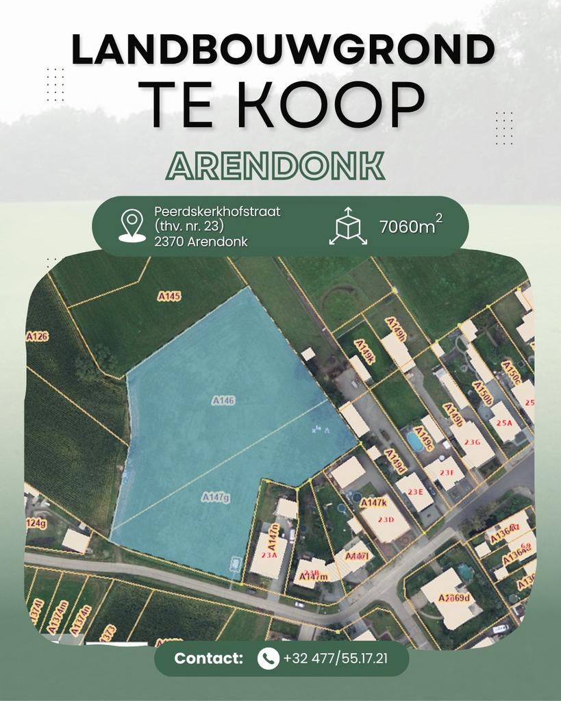Mooi perceel landbouwgrond Te Koop Arendonk, Immo, Gronden en Bouwgronden, Arendonk, Verkoop zonder makelaar, 1500 m² of meer