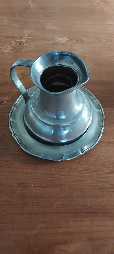 Vaas en schaal in tin, Antiek en Kunst, Ophalen