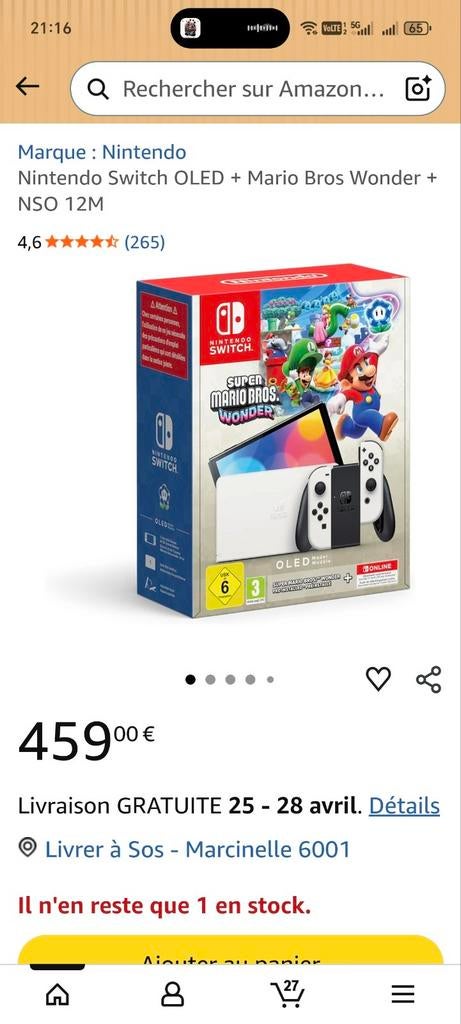 Pack Nintendo Switch oled Mario wonder, Consoles de jeu & Jeux vidéo, Jeux | Nintendo Switch, Enlèvement ou Envoi