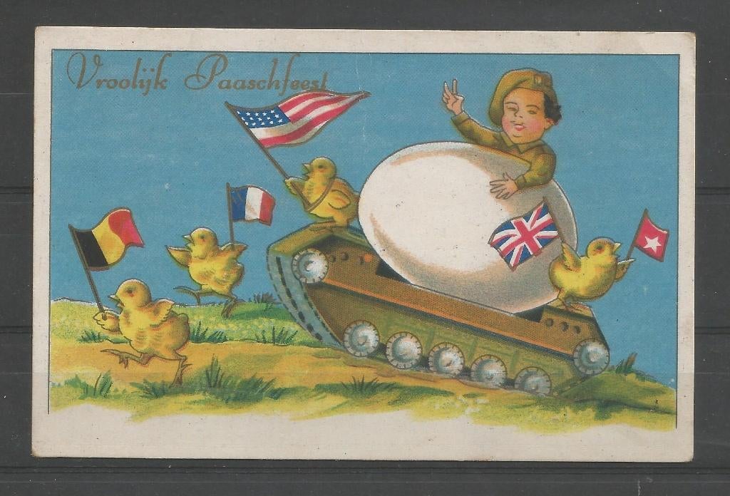 postkaart Vroolijk Paaschfeest 1943, Ophalen of Verzenden, Overige soorten, Foto of Poster