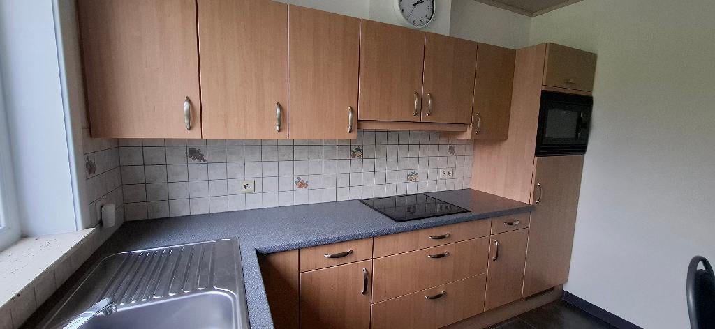 Gebruikte keuken in lichte notelaar, Ophalen, Gebruikt, Bruin, Hoekkeuken