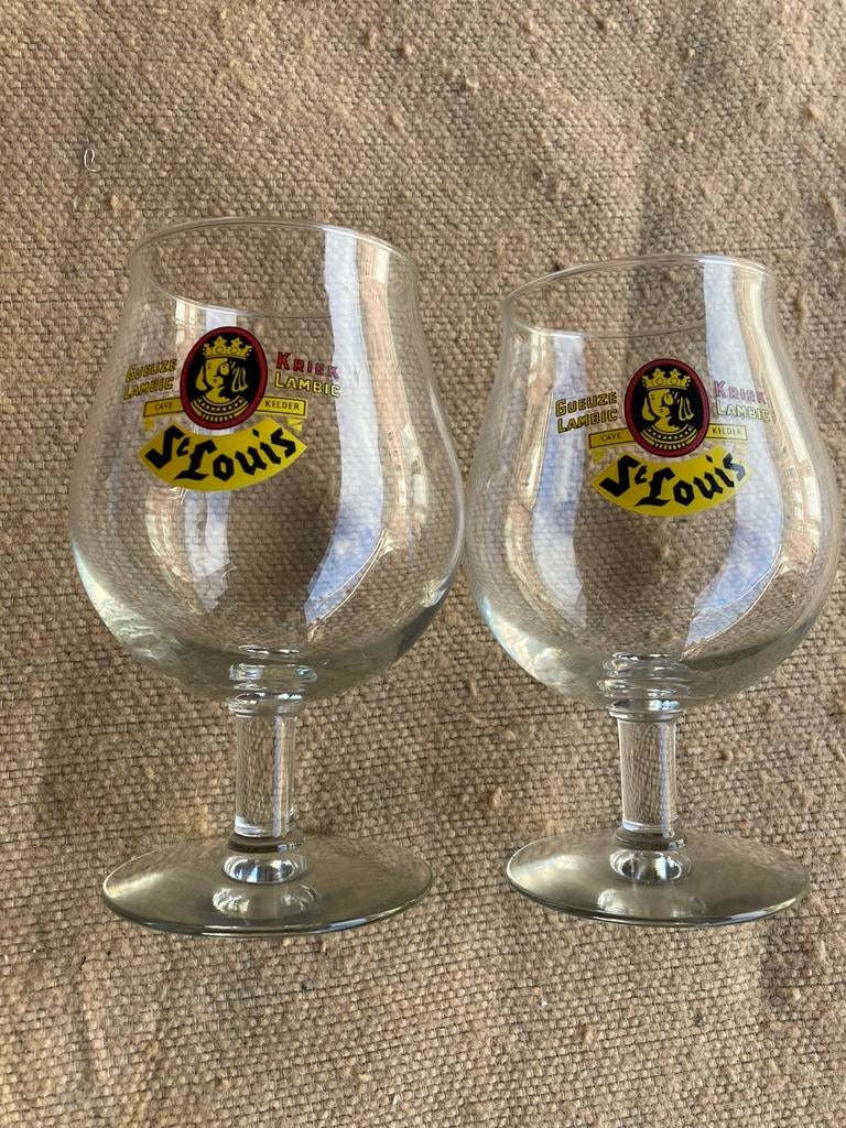 Duo Geuze Lambik /Kriek Lambik, Verzamelen, Ophalen, Zo goed als nieuw, Glas of Glazen