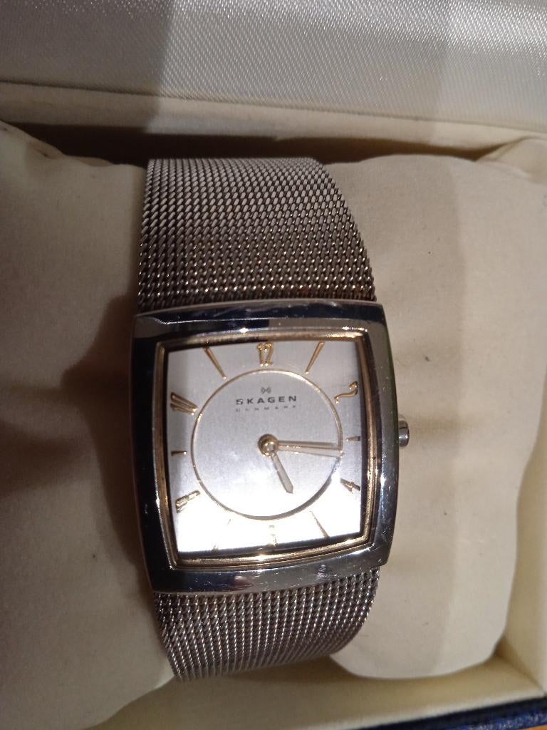 Très belle montre femme Skagen Denmark, Staal, Gebruikt, Staal, Polshorloge