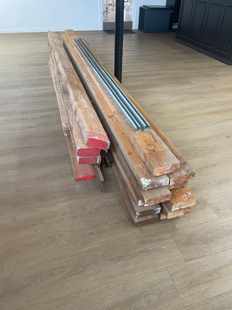 baddens Douglas 400cm (lot), Ophalen, Zo goed als nieuw, 250 cm of meer, Balken