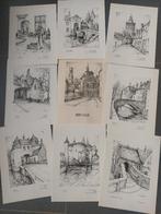 map met 8 etsen over Brugge/Maurits Dousselaere, Antiek en Kunst, Ophalen of Verzenden