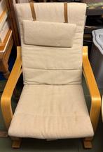Ikea POÄNG schommelstoel met kussens, Huis en Inrichting, Ophalen, Gebruikt, Wit, Hout