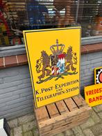 Panneau d'affichage émaillé postal allemand, Enlèvement, Utilisé, Panneau publicitaire