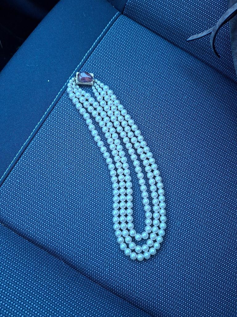 Parelketting, Ophalen of Verzenden, Gebruikt, Wit, Kunststof