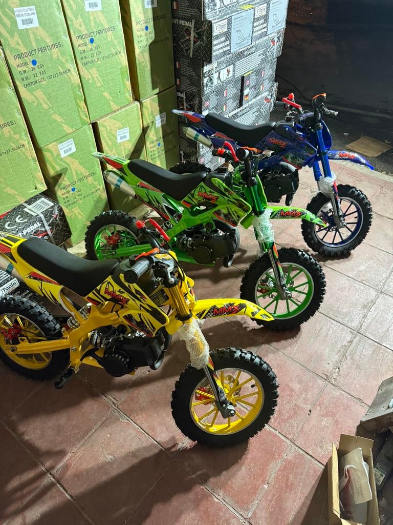NIEUWE 50CC BENZINE MOTORCROSS VOOR KINDEREN VOOR 249€!, Ophalen, Nieuw, 50 cc, Dirtbike