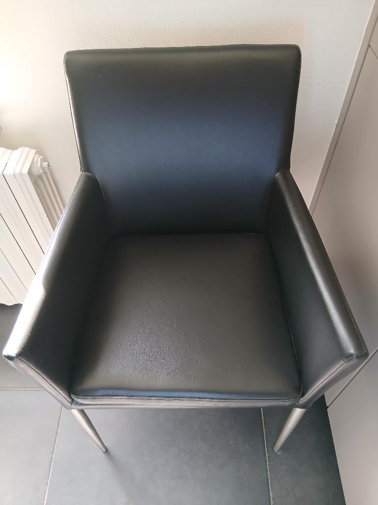 4 x chaise de cuisine, Maison & Meubles, Chaises, Enlèvement, Noir, Cuir