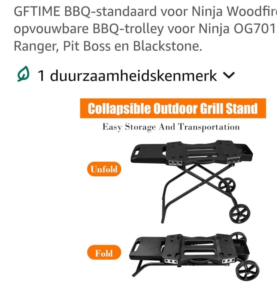 Ninja Woodfire OG701EU en bijhorende tafel, Tuin en Terras, Elektrische barbecues, Nieuw, Ophalen