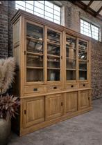 Eiken buffetkast/vitrinekast GRATIS LEVERING, Ophalen, Met deur(en), 200 cm of meer, Eikenhout