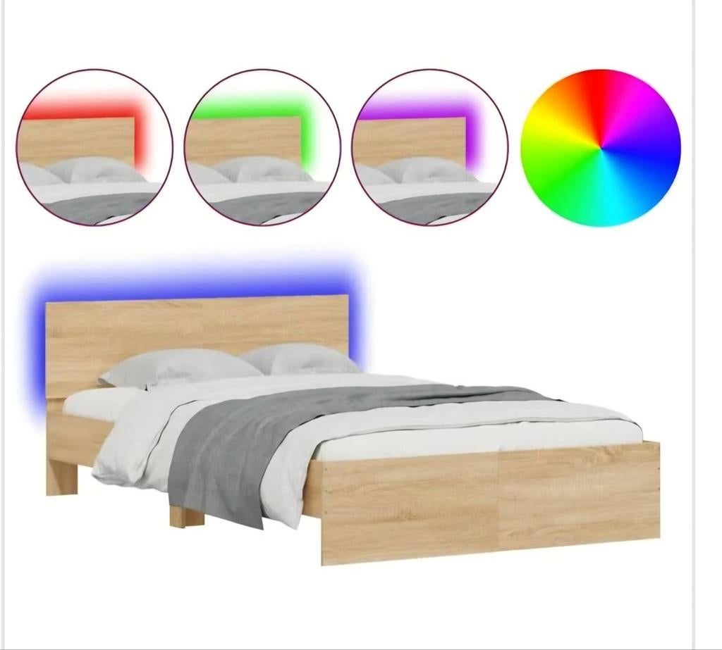 Lit double avec LED, Maison & Meubles, Chambre à coucher | Lits, Enlèvement