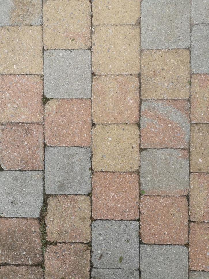 Gekleurde klinkers, Jardin & Terrasse, Pavé & Dalles, Utilisé, Briques, Béton, 10 m²² ou plus, Enlèvement