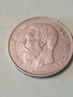 5 frank zilver leopold 2 lang protege 1876 prachtige munt, Monnaie en vrac, Argent, Enlèvement, Argent