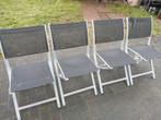 4 tuin klap stoelen, merk Hanson, aluminium en textileen., Enlèvement, Utilisé, Aluminium, Pliant