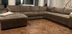 Bruine zithoek 340cm x 265cm met lounge chair 165cm, Ophalen, Zo goed als nieuw