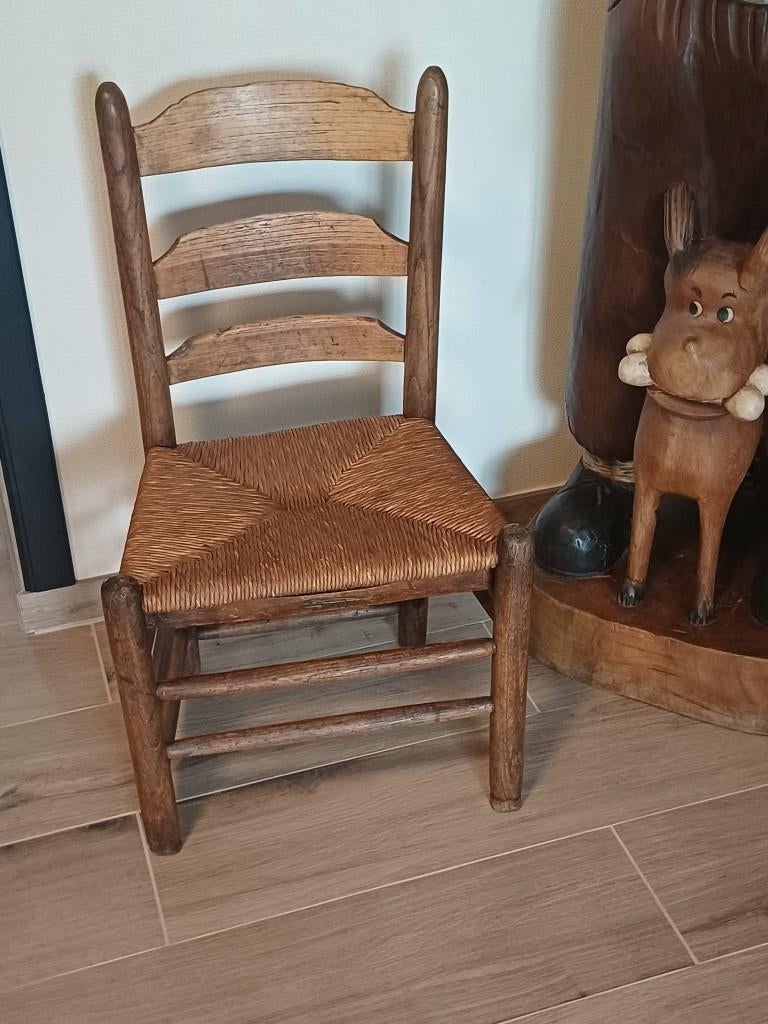 Antiek  kinder Begijnen stoeltje in eik -zie objecten, Kinderen en Baby's, Kinderstoelen, Gebruikt, Ophalen